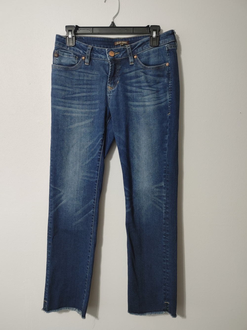 Dear John Blue Playback Cuff Cropped Straight Leg Women’s Jeans Selvedge 28